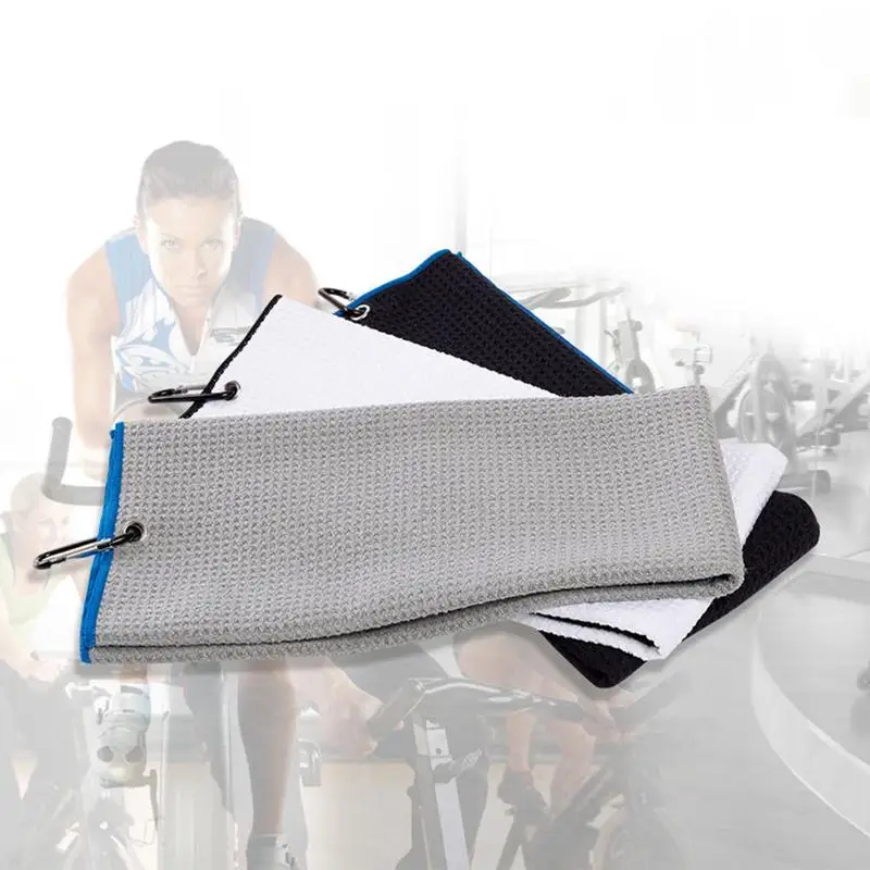 

Golf Towel Microfiber Waffle Weave Motion Light Weight Quick Drying For Cleaning Clubs Irons Drivers With Carabiner Easy Absorb