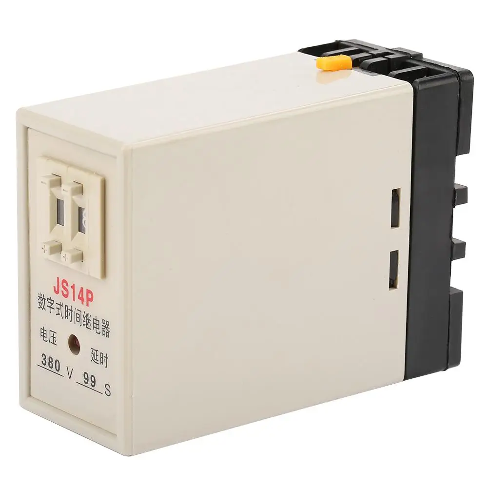 

JS14P 1-99 Seconds Timer Relay Digital Display Delay Time Relay with Base AC 380V 2019 new style