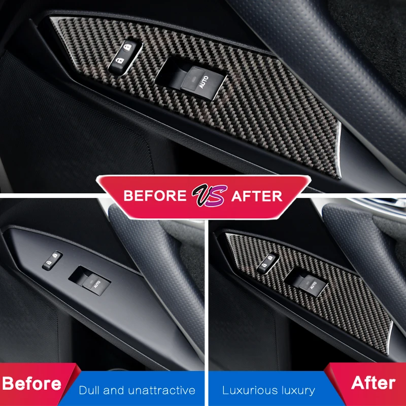For LEXUS CT200h F-SPORT LHD RHD Car Interior Carbon Fiber Window Control Switch Panel Auto Sticker