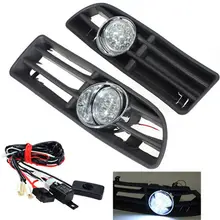 2pcs 55W Car LED Fog Lamp Grille Bumper with Harness for VW JETTA BORA MK4 1999 2000 2001 2002 2003 2004