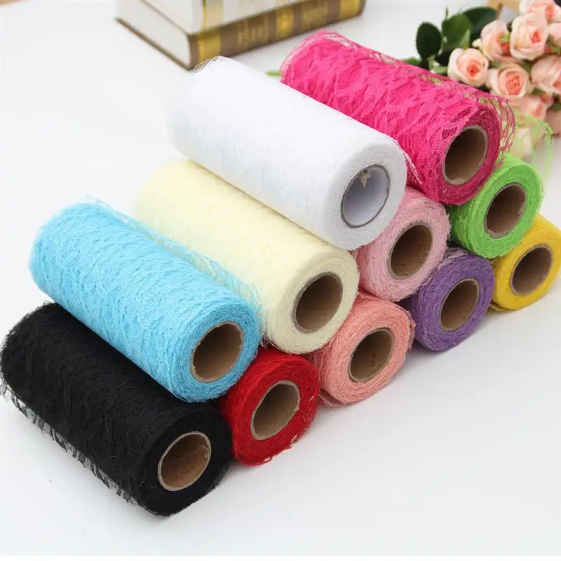 

Kuke High Quality 9M Handmade Chic Lace Fabric Ribbon Roll Width 15CM Trim Fabric DIY Bridal Wedding Party Art Decoration
