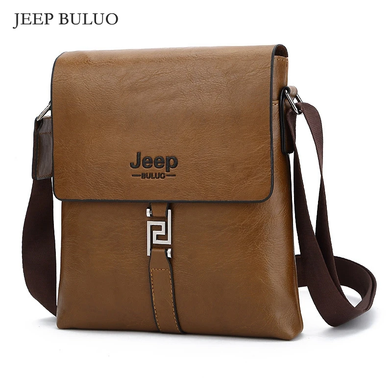 JEEP BULUO High Quality Men Shoulder Bags Retro Leather Men Messenger