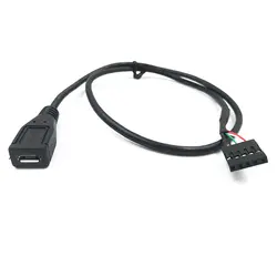 (См 2-Pack) 50 см Micro-USB Женский до 5 Pin Материнская плата Женский Заголовок адаптер Dupont расширенный кабель, Micro-USB Женский до 5 Pin Fema