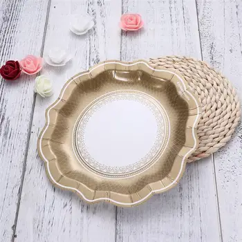 

12Pcs Nontoxic Disposable European Style Party Plates Paper Dishes for Pool Party Backyard Barbecue Family Reunion