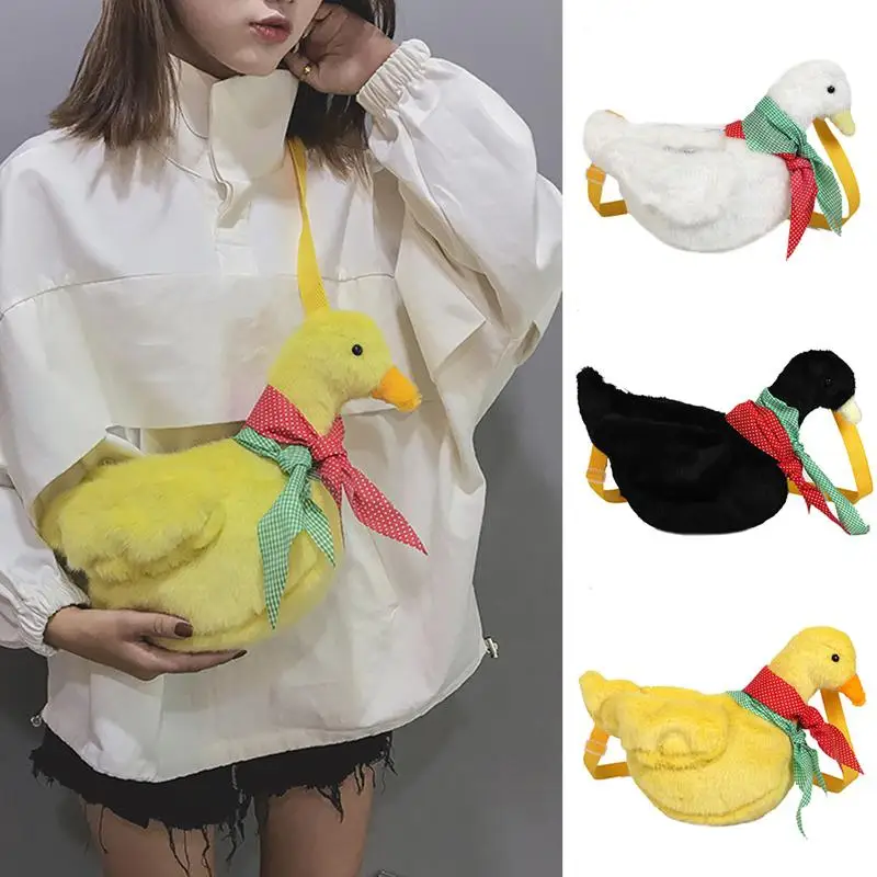 

PinShang Women Soft Plush Handbag Cute Cartoon Duck Single Shoulder Bag Shoulder Crossbody Bags