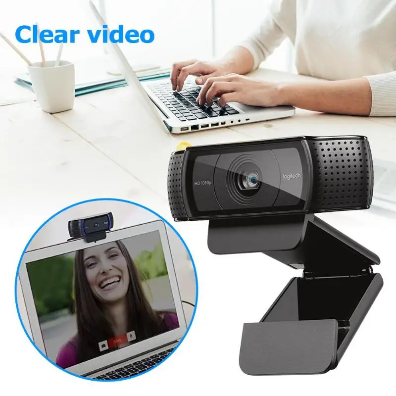

C920 Video Recording Auto Focus Webcam With 2 built-in Microphone Logi Full HD 1080P 60 fps Camera For Laptop/PC