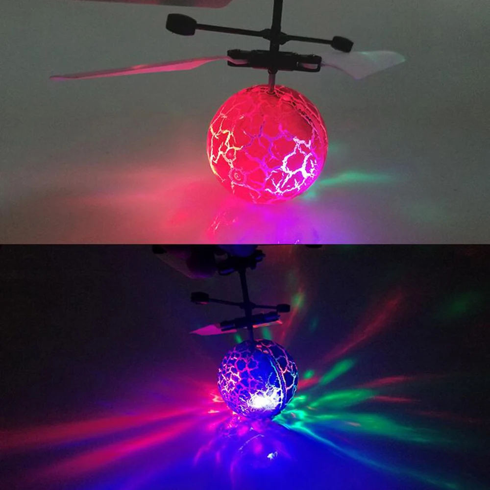 Светящийся светодиодный магический летающий шар зондирующий Кристалл Вертолет индукционный самолет Светящиеся в темноте игрушки