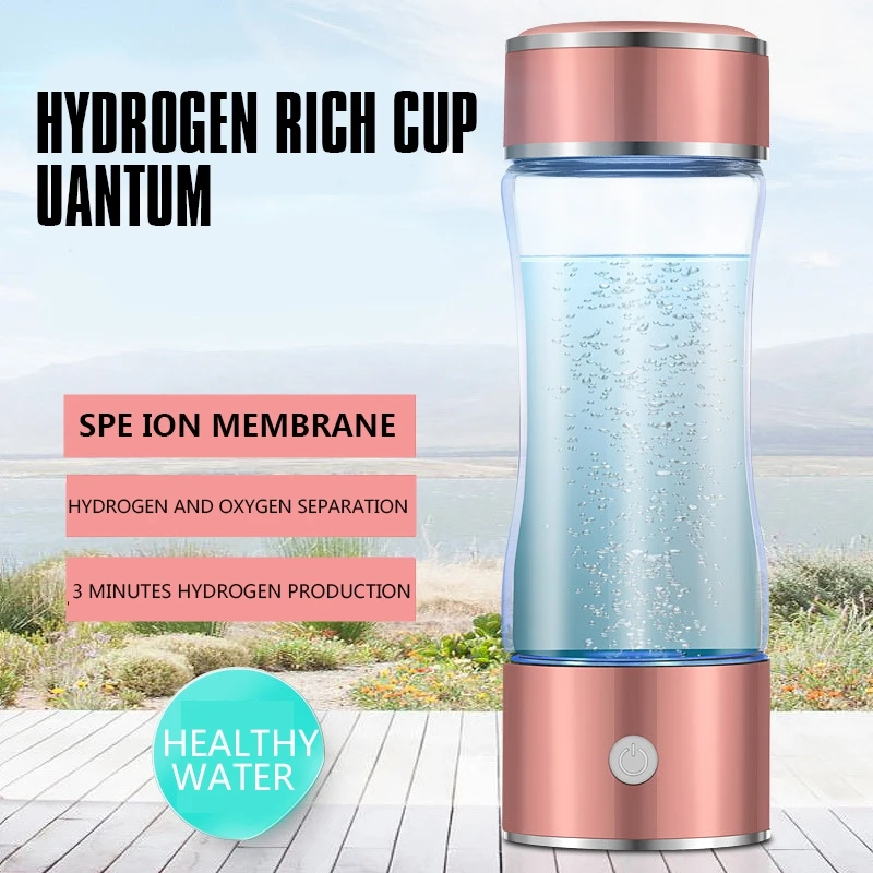 

400-500ML Portable Hydrogen Rich Water Maker Ionizer Generator Bottle Cup Xmas Gifts
