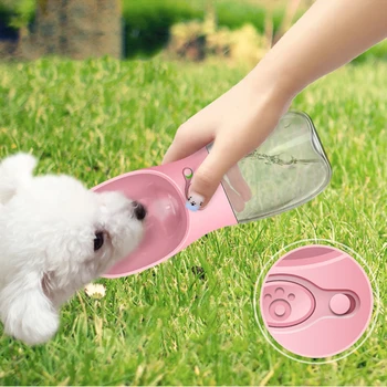 

Useful 2019 Newest Portable Dog Water Bottle Dispenser Cat Puppy Outdoor Water Feeder Tray Bowl Pet Supplies