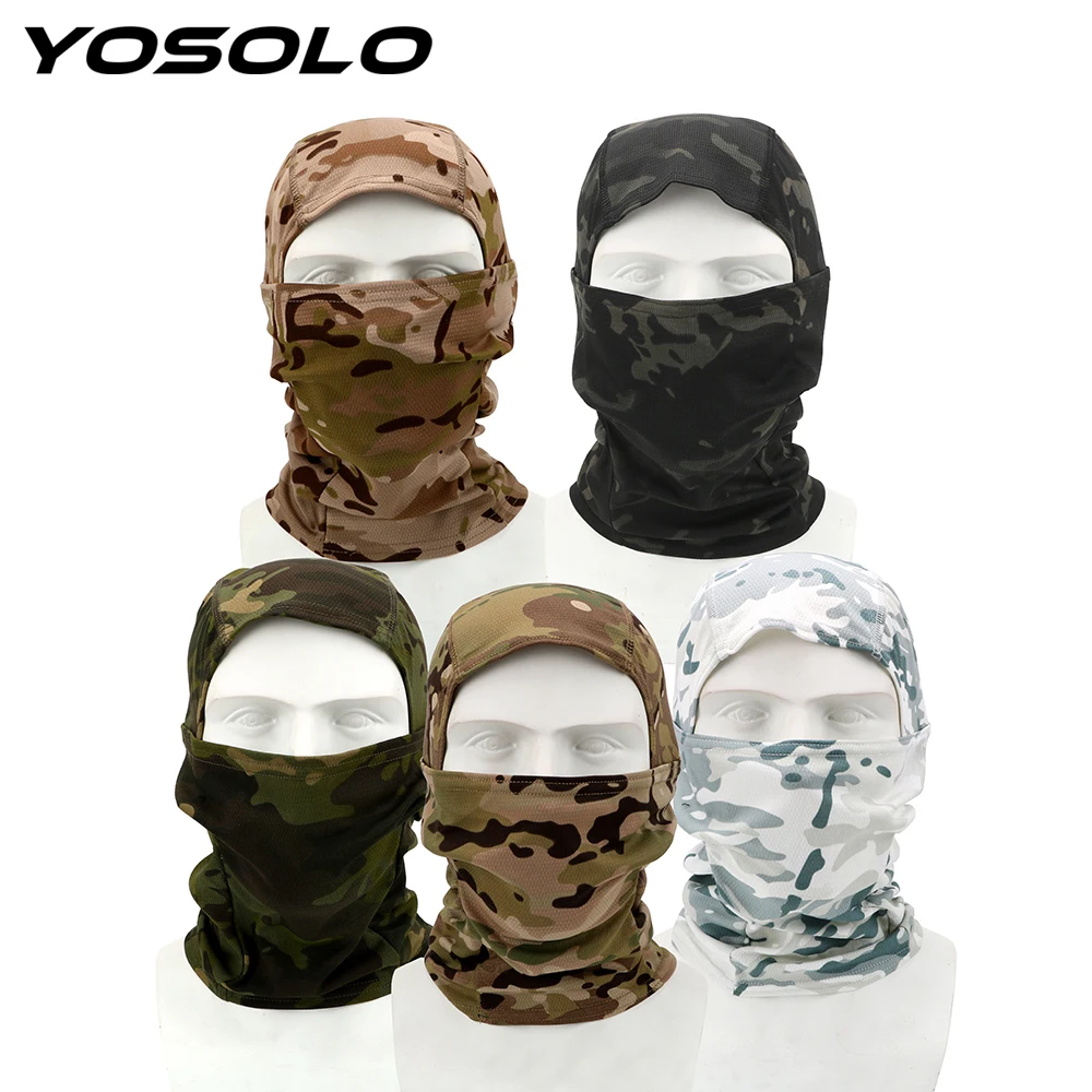 

YOSOLO Camouflage Full Face Mask Balaclava Motorcycle Bike Windproof Mask Outdoor Sports Breathable Helmet Liner Mask