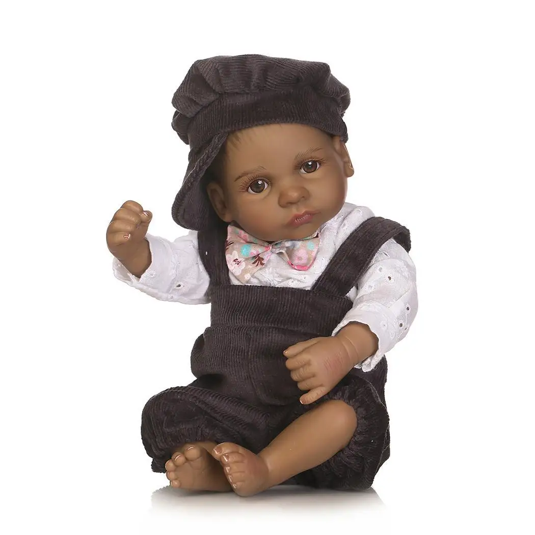 

Kids Soft Silicone Realistic With Clothes 2-4Years Black Collectibles, Gift, Playmate Boy Reborn Baby Doll