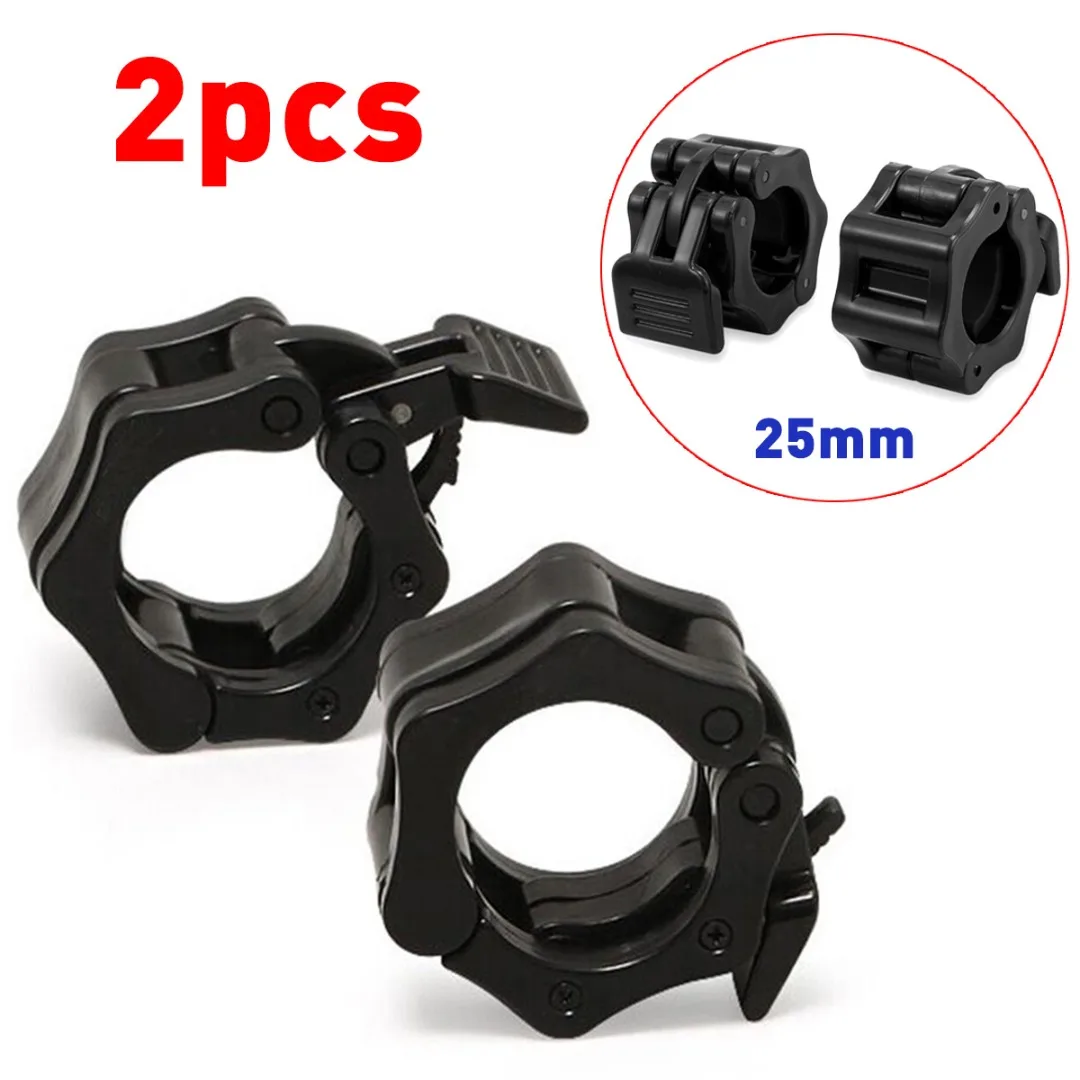 1 Pair 25mm Barbell Lock Collars Plastic Barbell Collars Clamp Weight Lifting Bar Gym Dumbbell Lock Fitness Body Building New