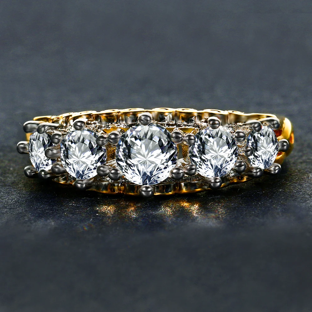 Silver Ring Silver Rings Gold Plated Rings Gemstone Ring Gold Color Rings With AAAA Cubic Zirconia Crystal Stones 925 Silver Jewelry Vintage Party Anniversary Ring Fashion Fine Jewelry