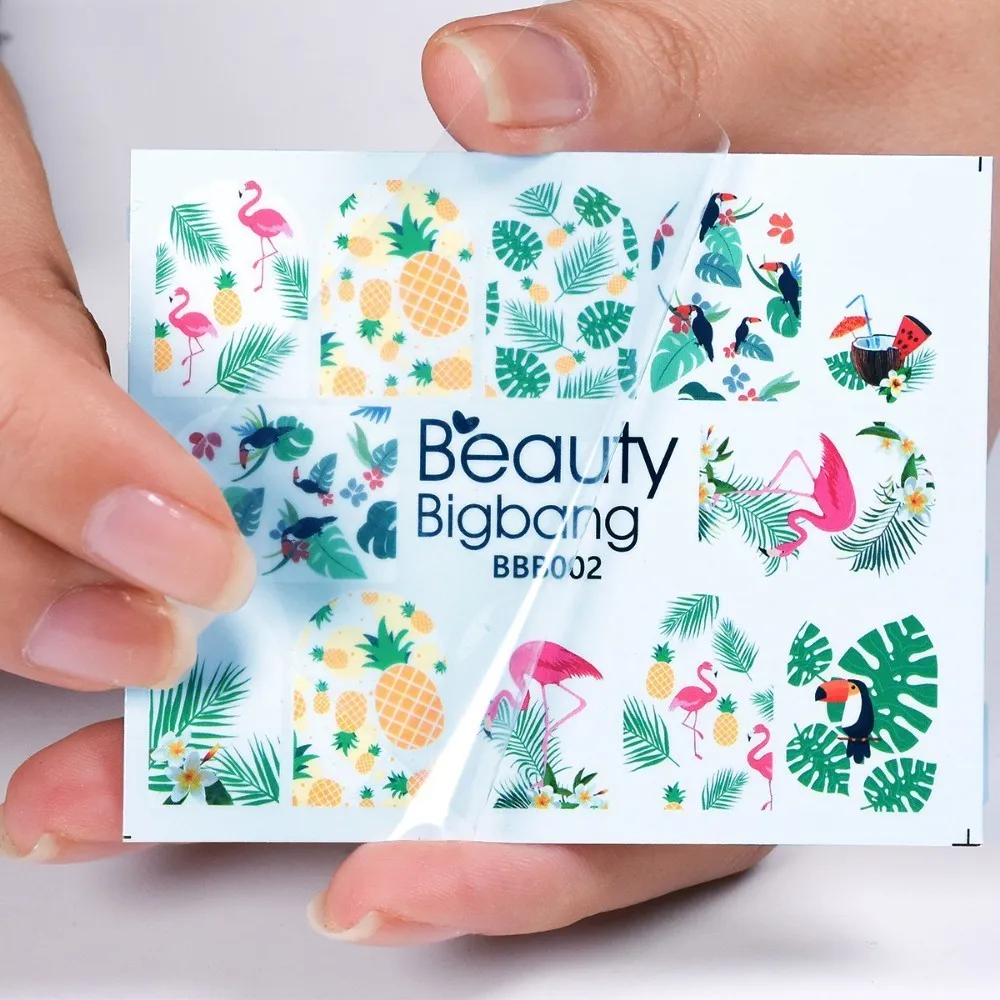 Водяной знак для ногтей BeautyBigBang 1 шт. ананасовый дизайн в форме листьев DIY наклейка