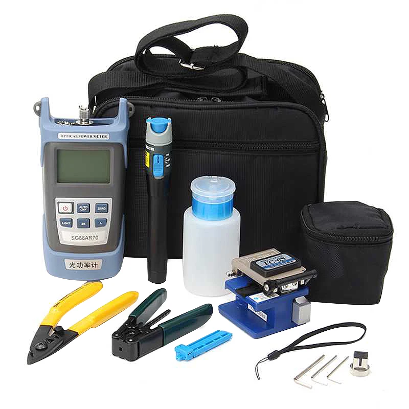 

For Fc-6S Fiber Optic Ftth Tool Kit Fiber And Aua-60S Fiber Cleaver Optical Power Meter3-5Km Visual Finder Locator Wire Stripp
