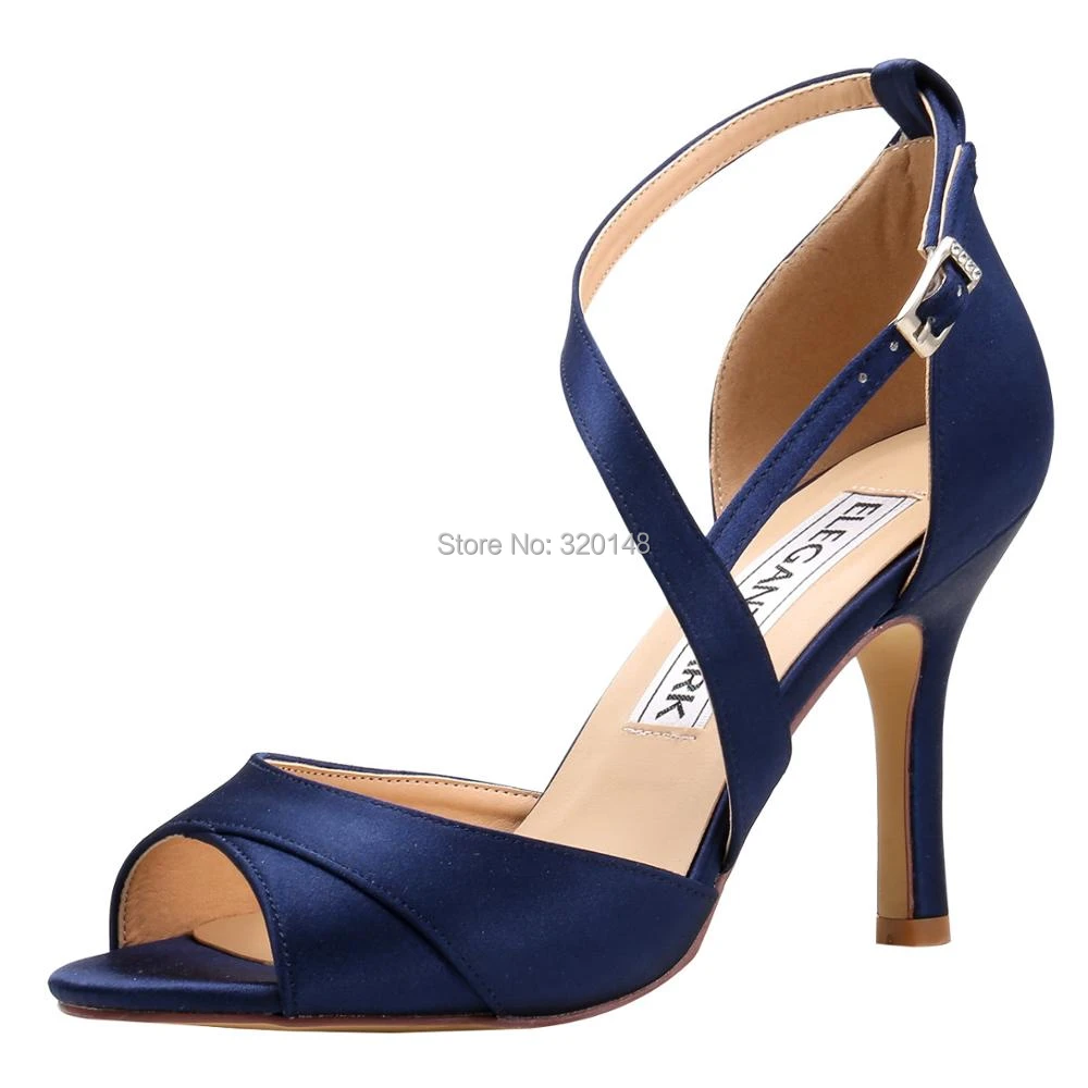navy blue wedge wedding shoes