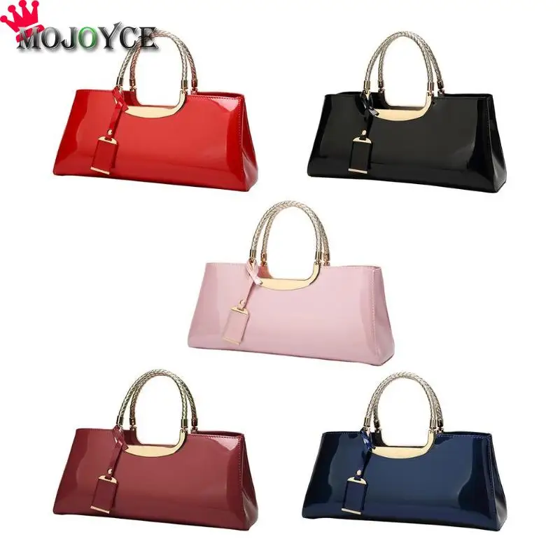 أزياء النساء لامعة براءات الاختراع مخلب حقيبة يد عارضة الكتف الأعلى مقبض حقيبة حقيبة يد فاخرة حقائب النساء مصمم 2019