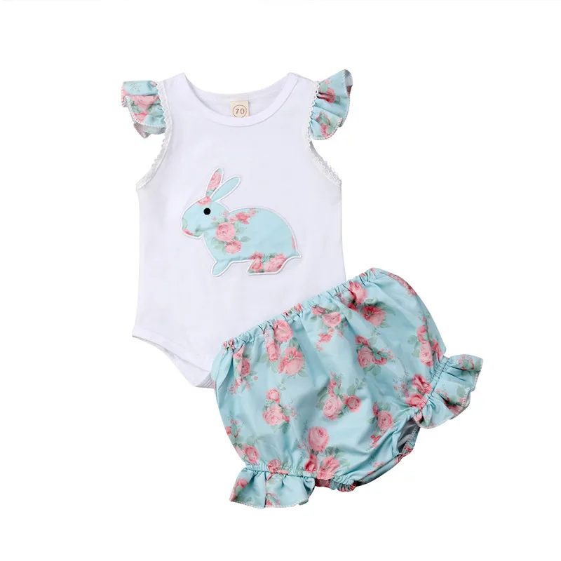 Newborn Baby Girls Easter Bunny Clothes Set 0 24M Casual Baby Girls Fly