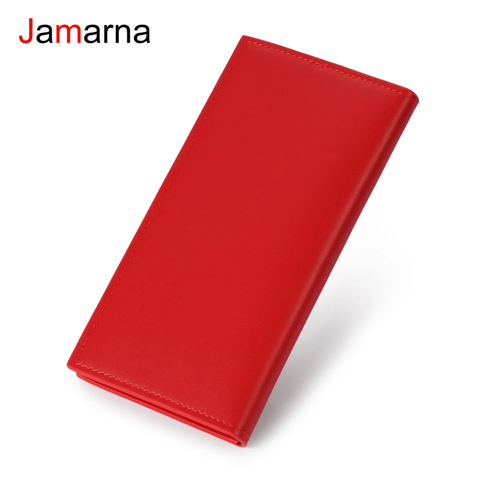 Jamarna кошелек женский длинный Клатч красный Магнитный Застежка PU держатель для