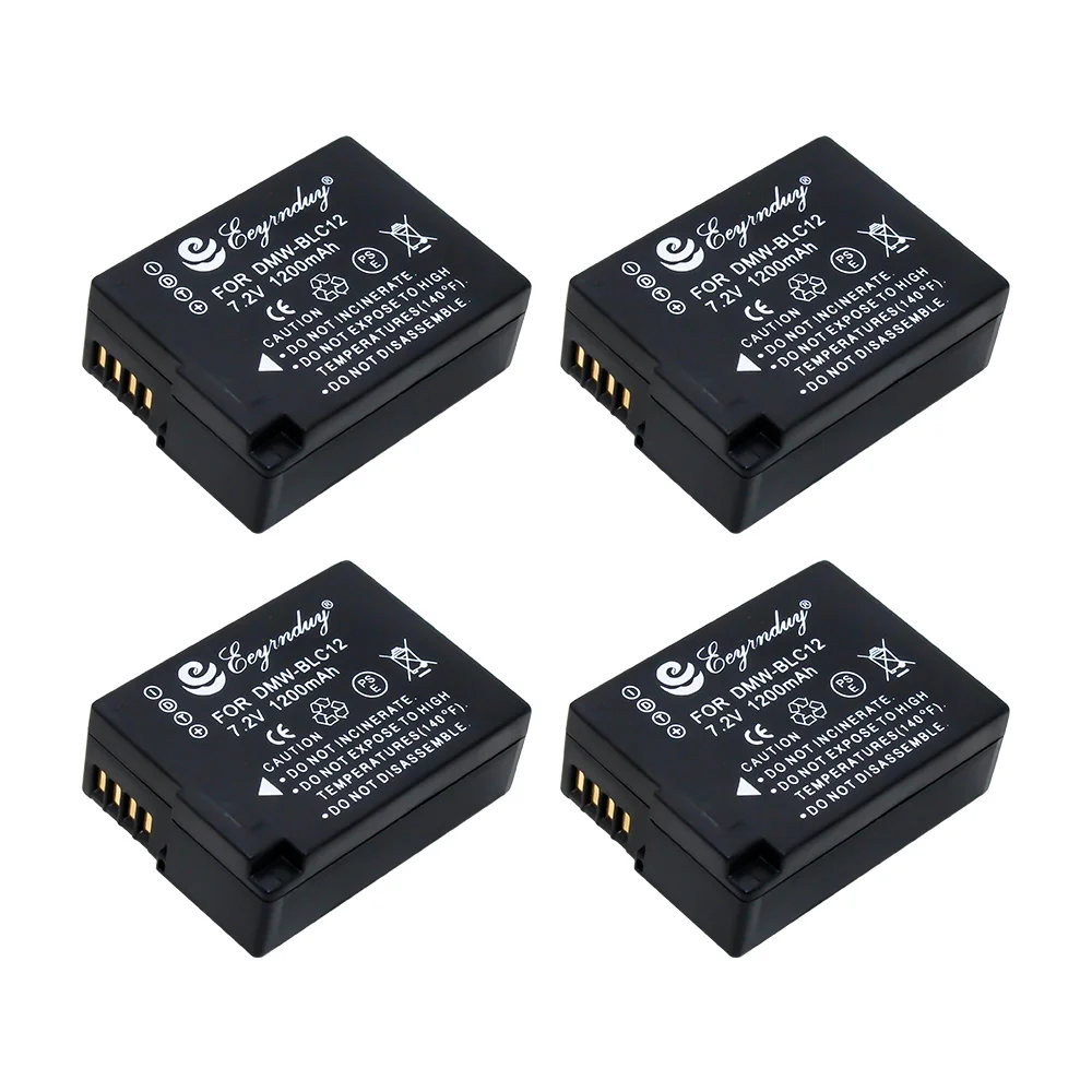 4 Pack Замена батареи DMW BLC12 и USB двойное зарядное устройство для PANASONIC LUMIX DMC G5 G6 G7 GX8