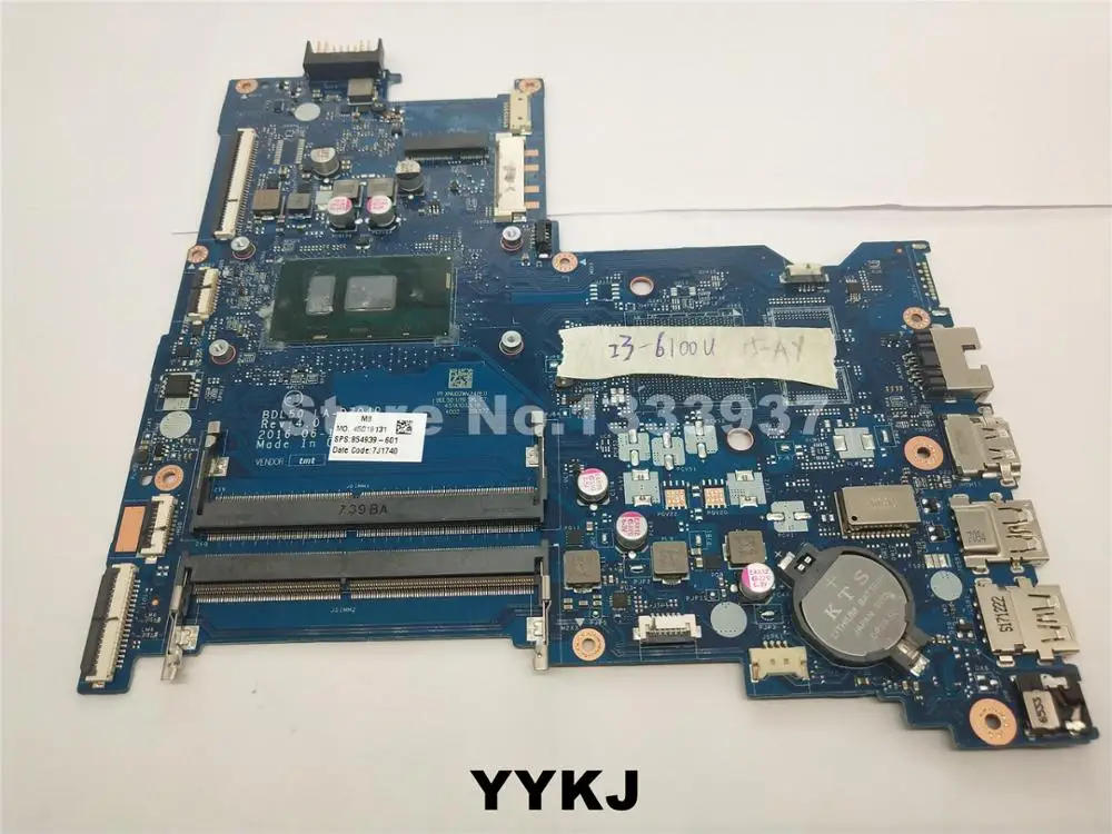 Best Price 854939-601 854939-001 for HP 15-AY 15-AY028CA 15-AY015DS Laptop Motherboard BDL50 LA-D704P SR2EU I3-6100U DDR4 mainboard Best Price 854939-601 854939-001 for HP 15-AY 15-AY028CA 15-AY015DS Laptop Motherboard BDL50 LA-D704P SR2EU I3-6100U DDR4 mainboard