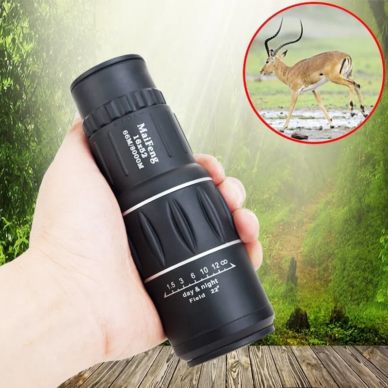 

HD Telescope 16X52 Dual Focus Hunting Monocular Zoom Travel High Power Magnification Quality Binoculars Spotting Scope Spyglass