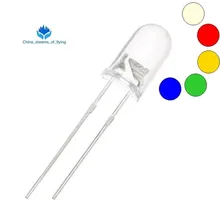 TZT 5 цветов x100pcs = 500 шт 5 мм круглый супер яркий светодиодный красный/зеленый/синий/желтый/белый/водный яркий светодиодный комплект диода