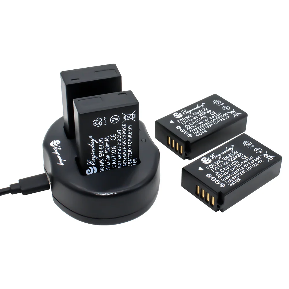 4 шт. EN EL20 батарея для камеры ENEL20 + 1 двойное зарядное устройство usb Nikon EL20a J1 J2 J3