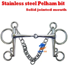 Из нержавеющей стали Pelham бит, твердый соединенный рот с SS цепи и крючки.(SBT0703