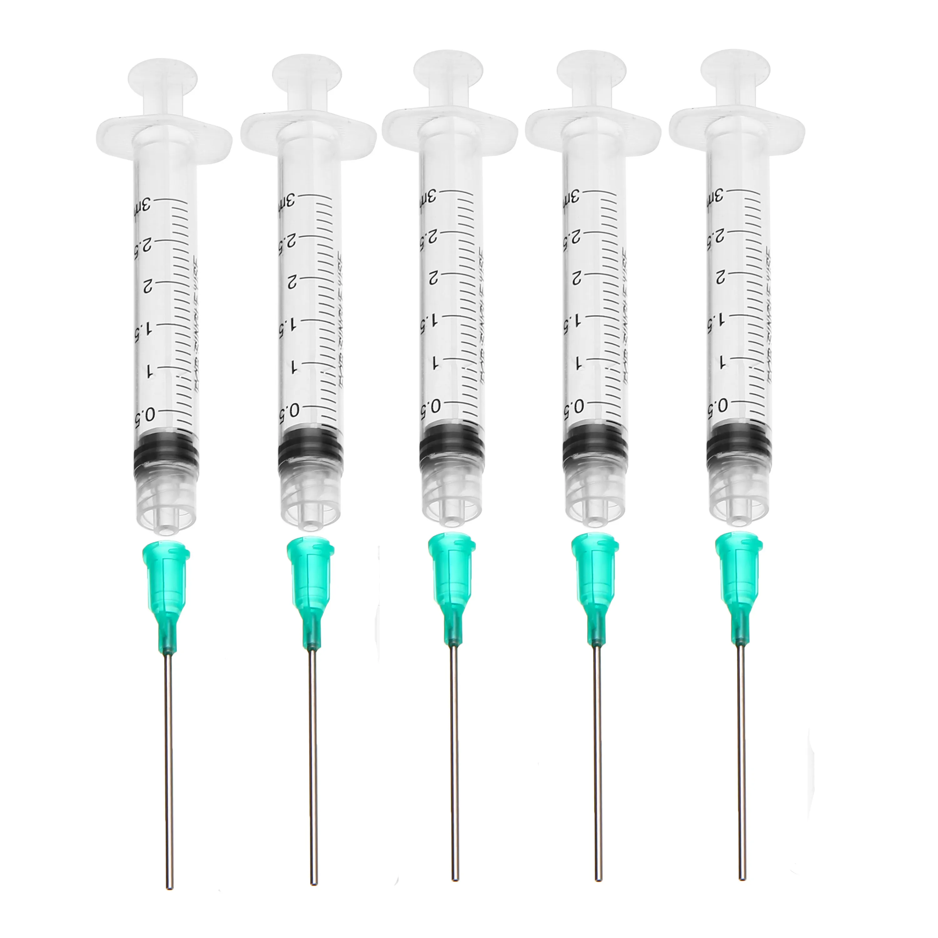 

5 Pack/set 3ml Dispensing Syringe with 18 ga 1.5" Blunt Tip Needle For Mixing Liquid for Industrial DIY Supplies