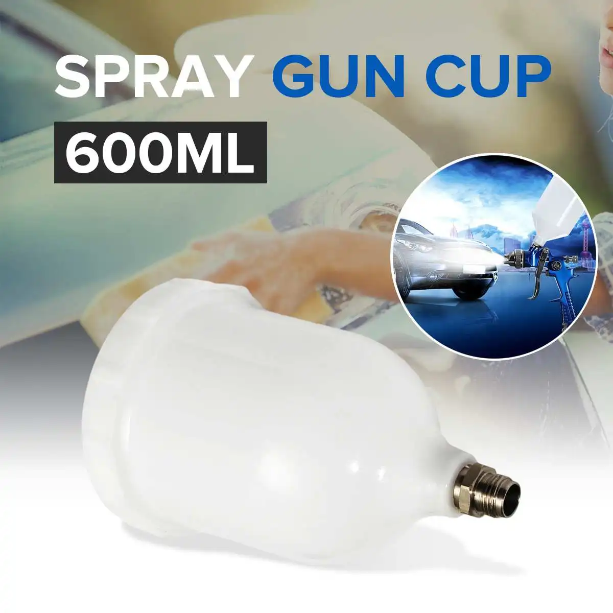 

600ML Plastic Sprayer Cup Gravity Paint Spray Guns Cup Pot Replacement For Devilbiss GTI Pro Pri FLG