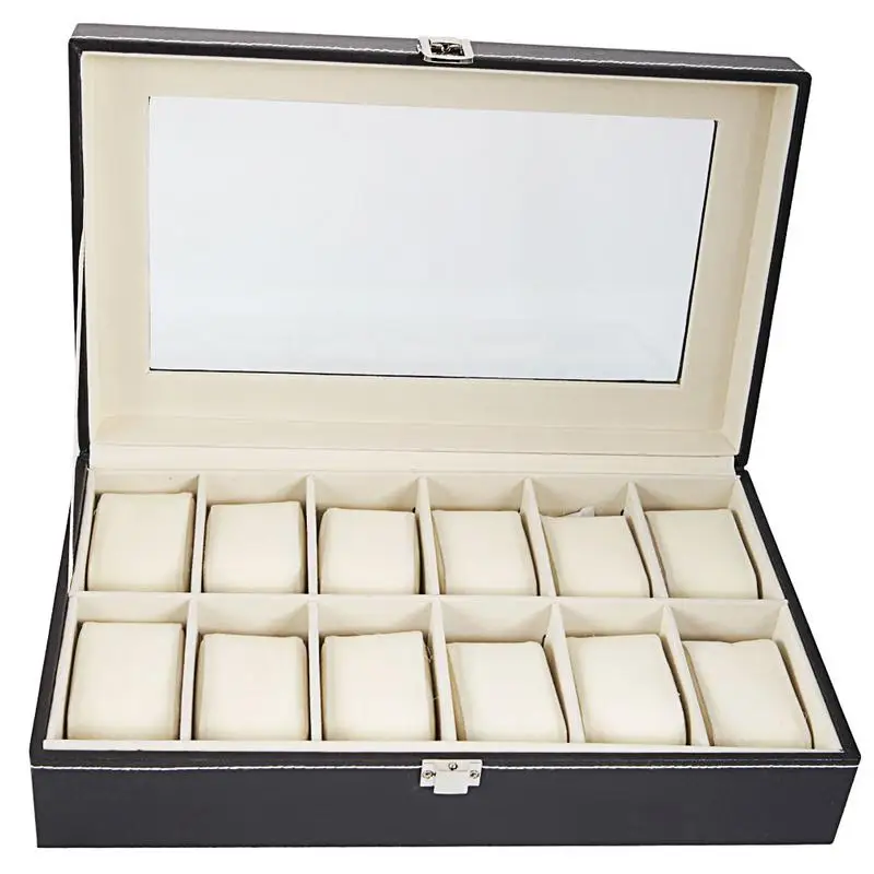 

12 Grids Retro Watch Collection Box High-grade Leather Durable Packaging Holder Jewelry Collection Storage Watch Organizer Box
