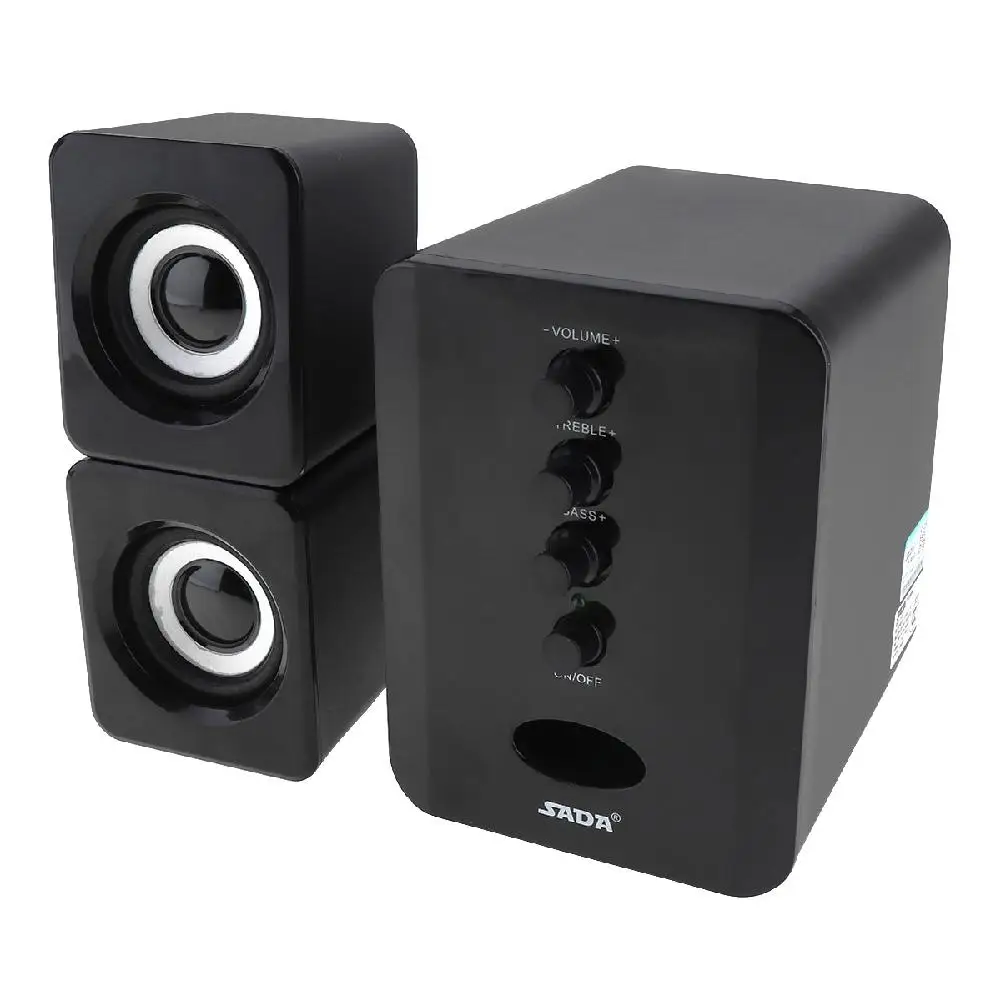 

Ostart Full Range 3D Stereo Subwoofer 2.1 Small PC Speaker Portable Bass Music DJ USB Computer Speakers for Laptop Phone TV