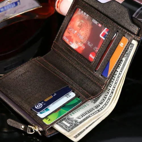 Fashion Bifold Men's Leather Wallet Credit ID Card Multi Pockets Clutch Purse Storage Bags