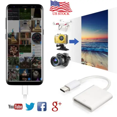 

USB 3.1 Type C USB-C to SD SDXC Card Reader Adapter Cable for Macbook Samsung