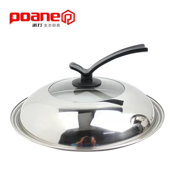 

Heightening thickening stainless steel combination frying pan cover soup pot visible toughened glass stand lid high cover