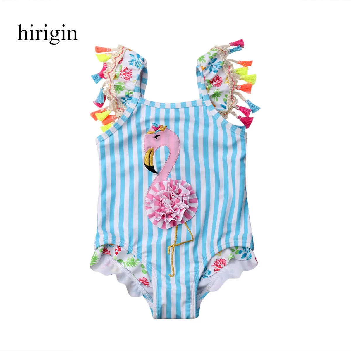 

New One-Piece Toddler Kids Baby Girls Flamingo Tassel Cartoon Bikini Swimwear Swimsuit Bathing Beach