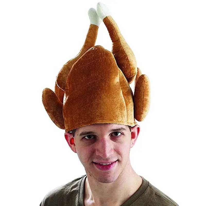 2018 Newest Hot Adult Plush Roasted Turkey Hat Christmas Dinner Chef