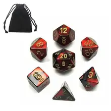 7 pièces Polyédrique Acrylique Dés Jouet Jeu De Dés Accessoires Pour Le Mdn TRPG RPG Enfants Éducatifs Mathématiques Numérique Dés Cadeau Avec Sac De Rangement(China)
