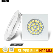 Ультра-тонкий пятно светодиодный встраиваемые маленький LED-светильник downlight 12V кухня в помещении гостиной шкаф встроенный мини-прожектор