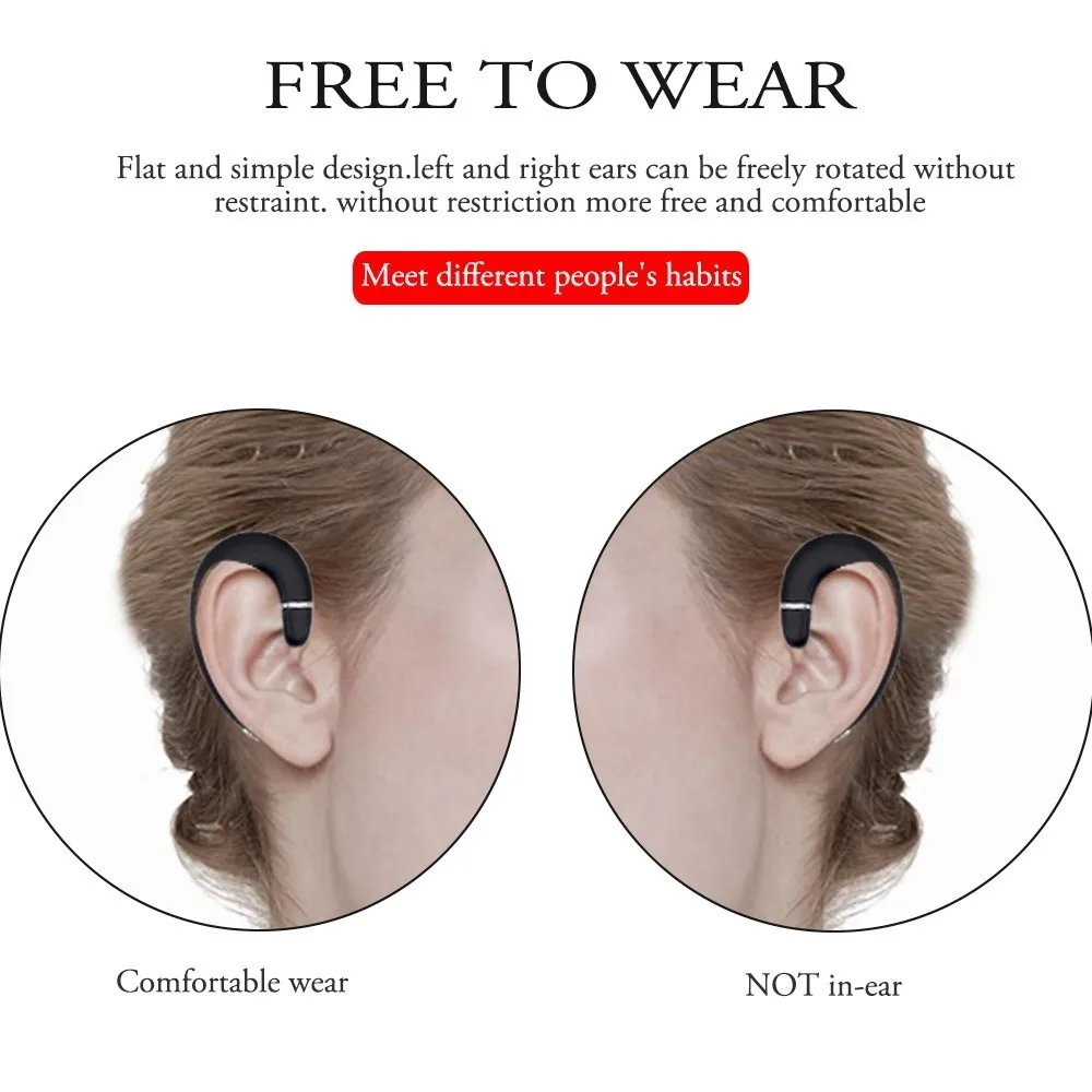 CHYI Wireless Headphone Bluetooth Earphone Ear Hook Painless Headset For iPhone Xiaomi Samsung Bone Conduction Earphone Bluetoot