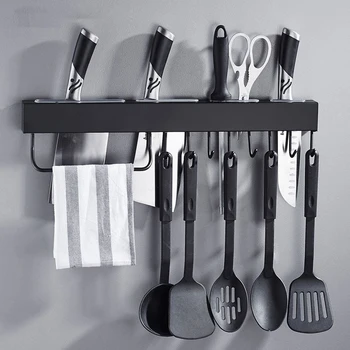 

Multifunction Kitchen Storage Rack 304 Stainless Steel Wall Holder for Knives Utensils Kitchen Sets Hook Accessories