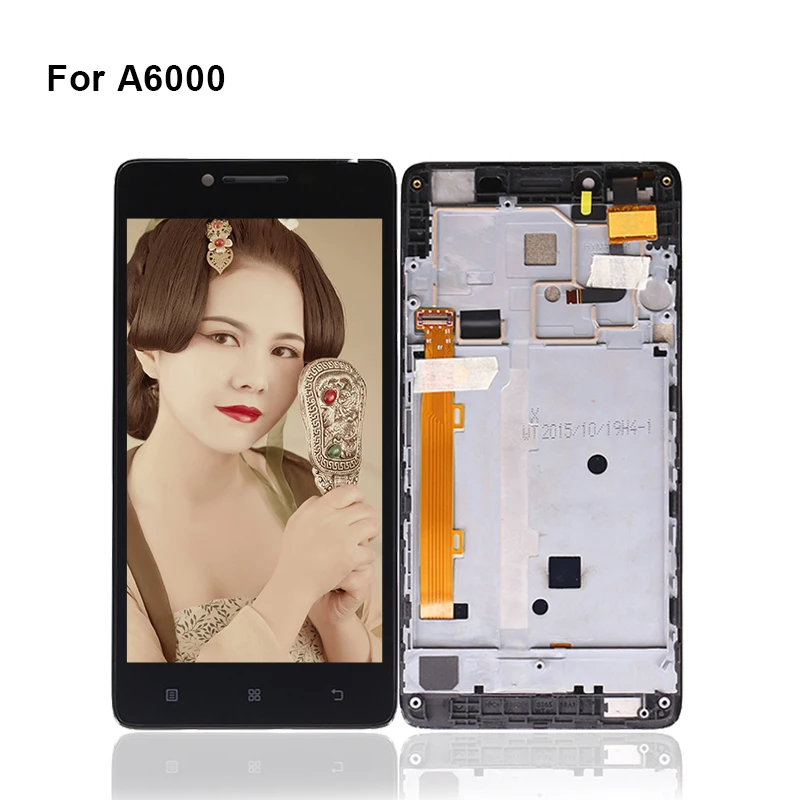 

for Lenovo A6000 LCD Display Touch Screen with Frame Digitizer A6000 Display Sensor Panel Complete for Phone Free Shipping
