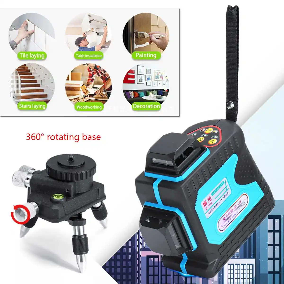 

Remote Control 360 Green Laser Level 120X 12 Lines 3D Precision Self Leveling Shockproof 532nm Wavelength Rechargeable Accurate