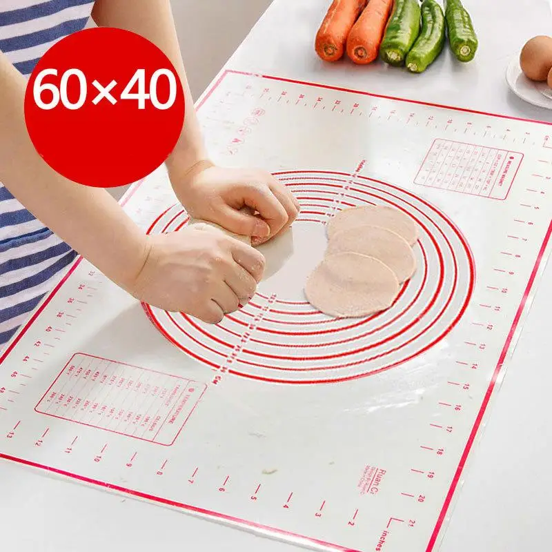 

60*40cm Silicone Nonstick Slabs Rolling Pastry Pans Kneading Mats Baking Kneading Dough Mat Dumpling Pads Cushioning Pads
