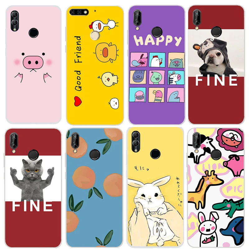 

Silicon Cute Case Huawei Honor 10 Lite 7c Pro 7x 8x Case For Huawei p20 lite Nova 2s 3 3i Back Case Cover Soft TPU 3D Dog Animal