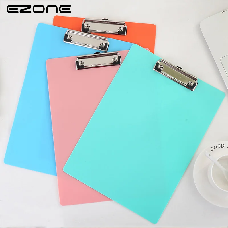 

EZONE Candy Color A4 File Folder PP Fresh Style Writing Board Clip File Kid Gift School Office Paper File Business Office Supply