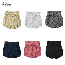 Г., брендовые милые шорты для маленьких мальчиков и девочек летние повседневные шорты в клетку с бантиком и бантом милая одежда, От 6 месяцев до 4 лет