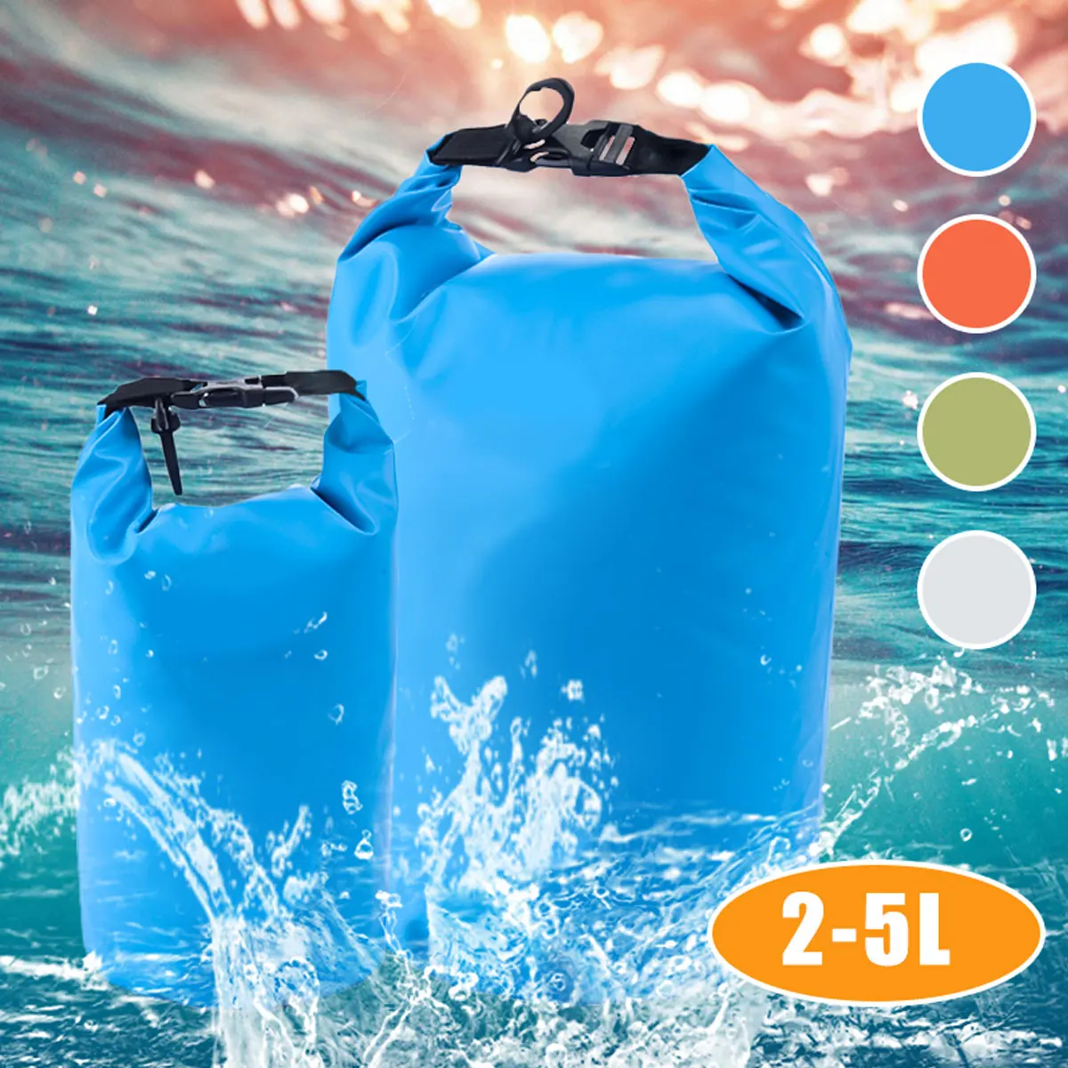 

Waterproof Bag Storage Storage Dry Sack Bag Pouch for Boating Kayaking Canoeing Floating Outdoor Sport Water Bags 2/5L