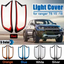 2 pz/set 5 Colori Luce Frontale della Testa Coperture Borsette Paralume Senza Luce Per Ford Ranger T6 2015-2018 ABS lampada Cofano